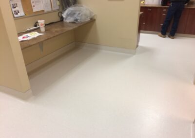 Finished product in Jackson. Coved vinyl and moisture problem solved!