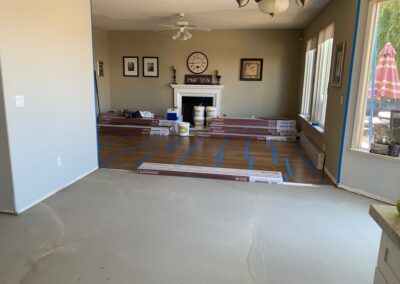 A new hardwood floor in the process of installation in Rocklin.