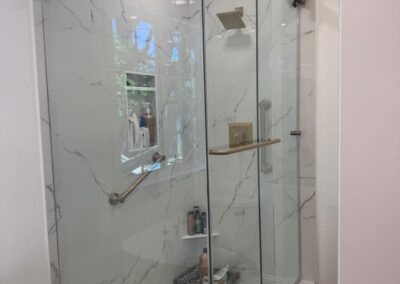 Completed shower in El Dorado Hills bath remodel.