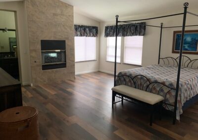 Combo job in Folsom. Tile fireplace surround and luxury vinyl plank on floor.